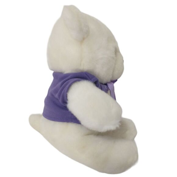 Happy Birthday Teddy Bear Plush Oshko Purple White Polar Stuffed Animal Soft Tag - Picture 5 of 16